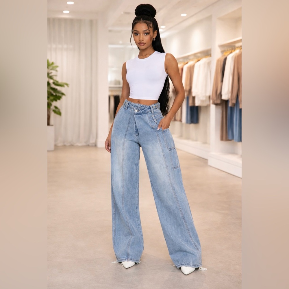 Fashion Nova Light Blue Flare Jeans